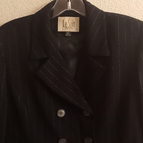 Le Suit Petite Office Career Work Minimalist Travel Size 6 Black Stripes Color H - Picture 7 of 10